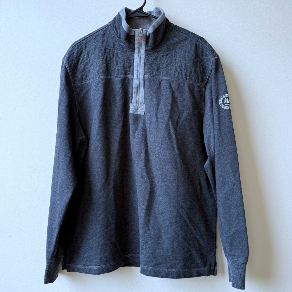 Men's Quarter-Zip Pullover - Charcoal Gray